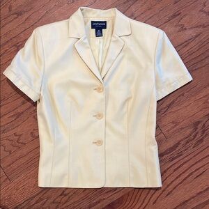 Ann Taylor Light Yellow Short Sleeve Blazer